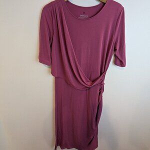 Betabrand Plus Size Drape Dress in Pink, Sz 2X